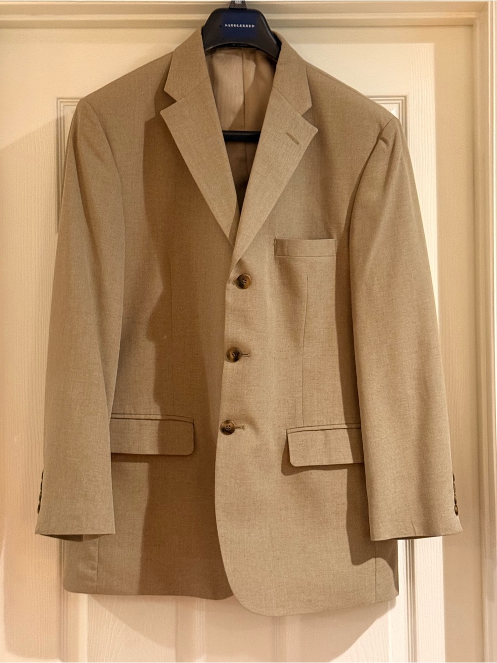 Men's Tan Blazer - Classic Three-Button Suit Jacket